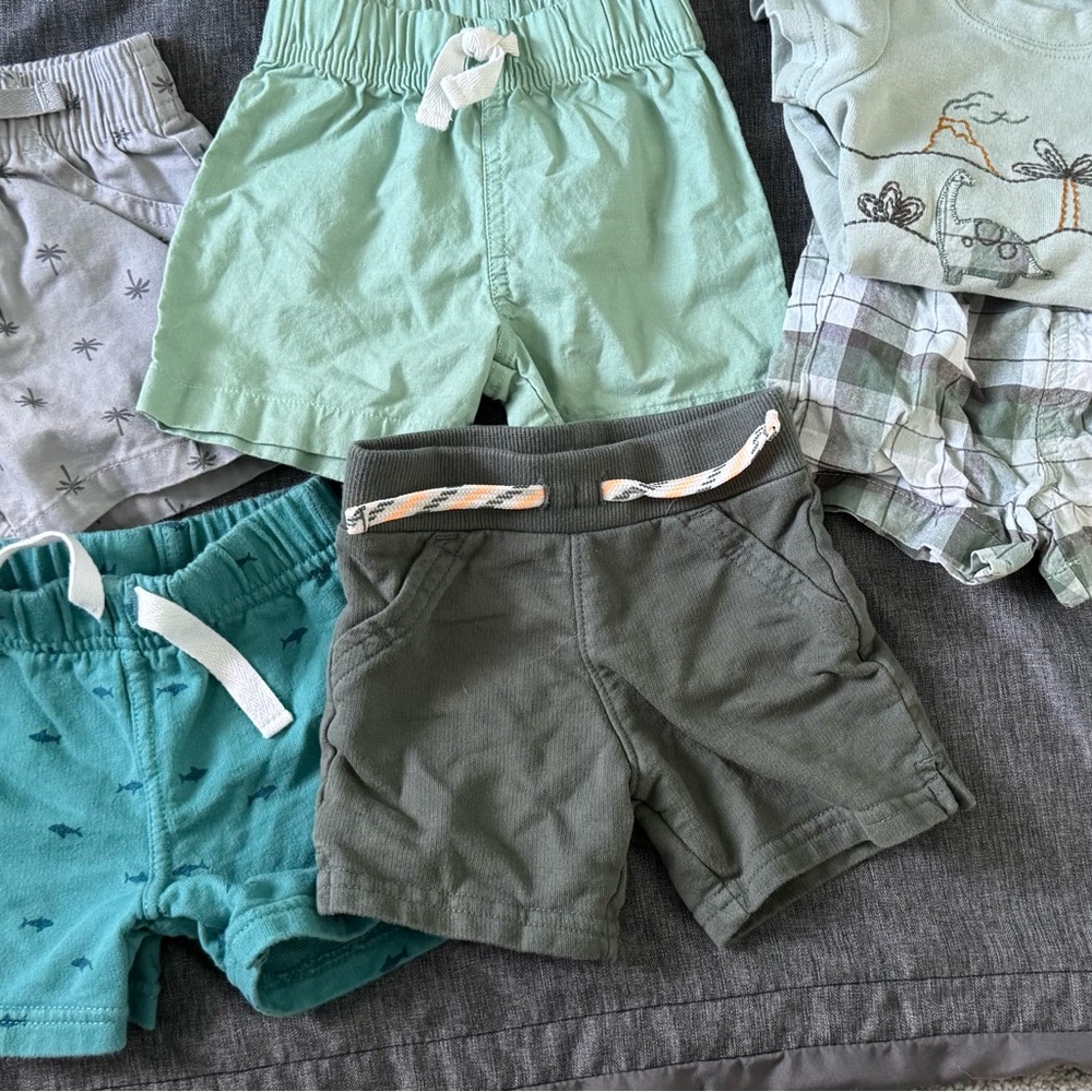Carter's Teal and Gray Baby Shorts